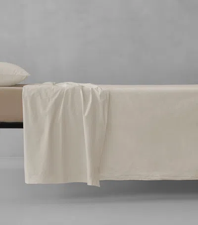Society Limonta Cotton Nite Super King Flat Sheet In White