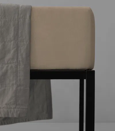 Society Limonta Linen Rem King Fitted Sheet In Brown