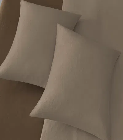 Society Limonta Linen Rem  Pillowcase Pair In Brown