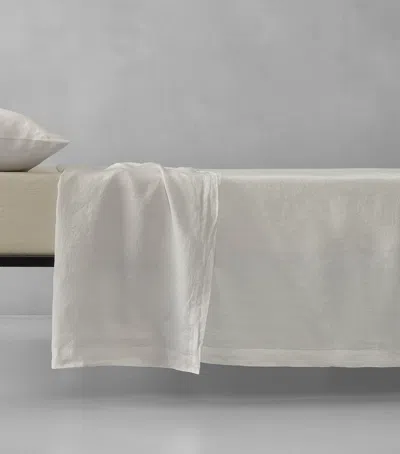 Society Limonta Linen Rem Super King Flat Sheet In White