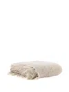Society Limonta Multi Textured Fringed Blanket (130cm X 180cm) In Neutral