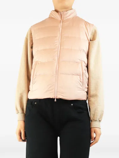 Pre-owned Society Limonta Padded Vest In Pink