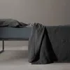 Society Limonta Rem Linen Flat Sheet, King/queen In Antracite