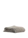 Society Limonta Textured Frayed Blanket (130cm X 180cm) In Gray