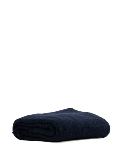 Society Limonta Textured Navy Throw Blanket In Blue
