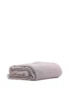Society Limonta Waffle-weave Fringed Blanket (240cm X 220cm) In Gray