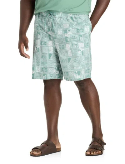 Society Of One By Dxl Big & Tall Cabana Performance Shorts In Green