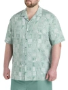 Society Of One By Dxl Big & Tall Cabana Sport Shirt In Green