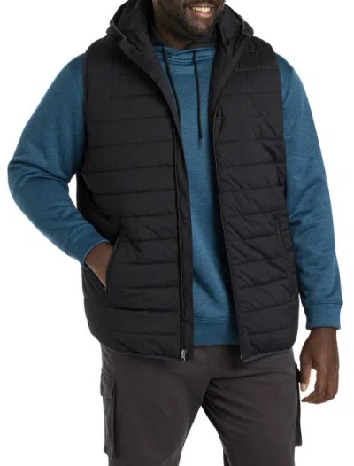 Society Of One By Dxl Big & Tall Hooded Puffer Vest In Black
