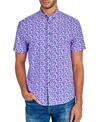 Society Of Threads Men's Regular Fit Non-iron Performance Stretch Floral Print Button-down Shirt In Multi