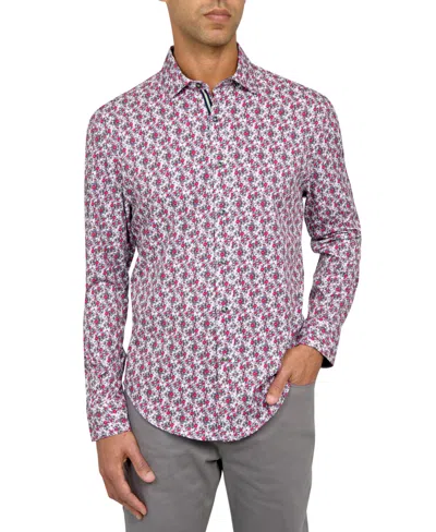 Society Of Threads Men's Micro-floral Performance Stretch Shirt In Multi