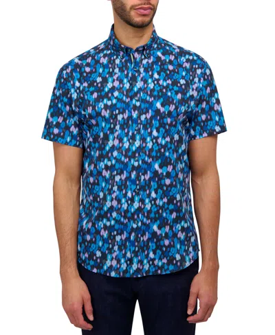 Society Of Threads Men's Performance Stretch Floral Shirt In Navy