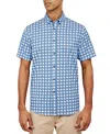 Society Of Threads Men's Regular Fit Non-iron Allover Circle Performance Stretch Button-down Shirt In Blue