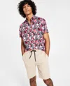 Society Of Threads Men's Slim Fit Solid Drawstring Shorts In Khaki