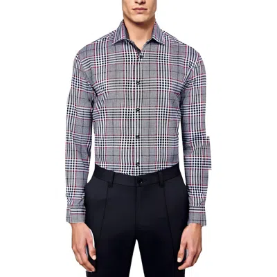 Society Of Threads Mens Plaid Polyester Button-down Shirt In White