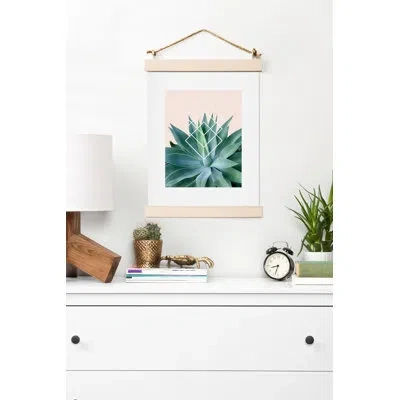 Society6 'agave Geometrics Peach' Graphic Art Print In Paper,white