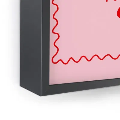 Society6 Athenesatelier Just Me And You Pink And Red Framed Mini Art Print In Black