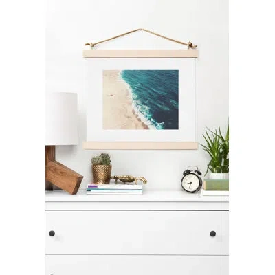 Society6 'beach Nazare' Graphic Art Print In Paper,white