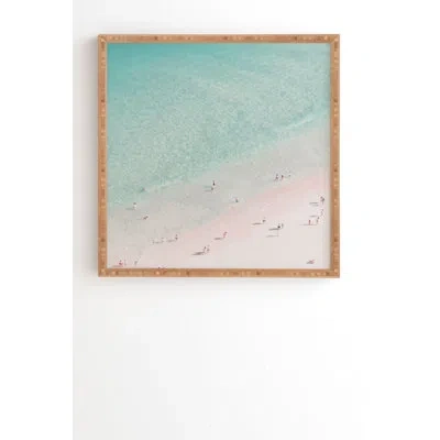 Society6 Beach Summer Love Lll By Ingrid Beddoes - Graphic Art Print On Canvas In Bamboo Framed,no Mat