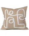 Society6 Beige Squiggle Pillow In Brown