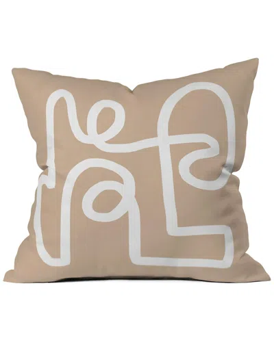 SOCIETY6 SOCIETY6 BEIGE SQUIGGLE PILLOW