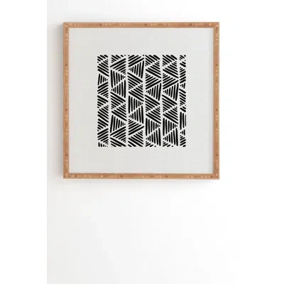 Society6 'black And White Abstract I' By Orara Studio - Graphic Art Print In Bamboo Framed,no Mat