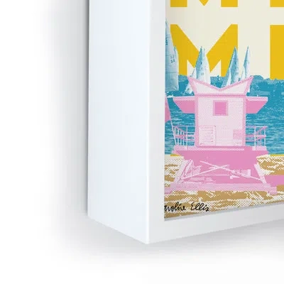Society6 Carolineellisart Miami 2 Framed Mini Art Print In White