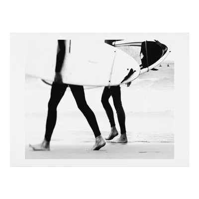 Society6 'catch A Wave Ll' Photographic Print In Paper,white
