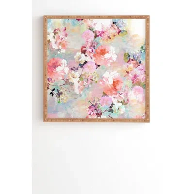 Society6 Girly Trend Romantic Floral By Girly Trend - Picture Frame Graphic Art Print On Wood In Bamboo Framed