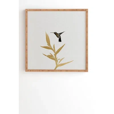 Society6 Hummingbird And Flower Ii' Graphic Art In Framed Print Without Mat,bamboo