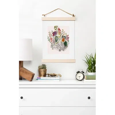 Society6 'illustrations Succulents Design' Print In Paper,white