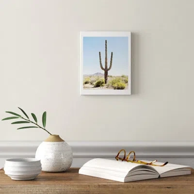 Society6 Lone Cactus By Bree Madden - Photographic Print In Paper,white Mat