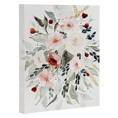 Society6 Loose Watercolor Bouquet By Shealeen Louise - Print In Wrapped Canvas,no Mat