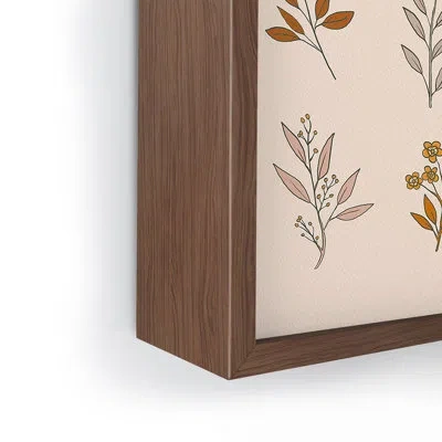 Society6 Mele_artanddesign Flower Pattern16 Framed Mini Art Print In Brown