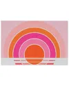 Society6 Rainbow Sunset Welcome Mat In Pink
