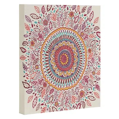 Society6 'sunflower Mandala' Graphic Art Print In Wrapped Canvas,no Mat