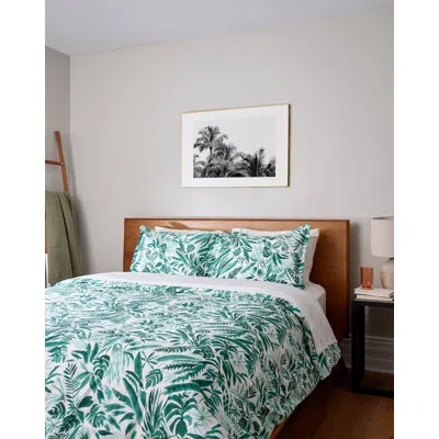 Society6 Sweet Dreams Brown Brushed Cotton King Duvet Cover Set In Green Floral