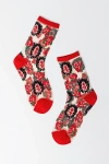 Sock Candy Cameo Rose Sheer Sock In Red, Women's At Urban Outfitters In Red