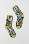 Sock Candy Dopamine Dogs Black Sheer Sock, Women's At Urban Outfitters In Multicolor
