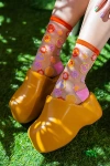 Sock Candy Happy Face Daisy Sheer Sock In Multi
