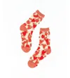 Sock Candy Women's Strawberry Daisy Ruffle Sheer Sock In Strawberry