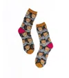 Sock Candy Teddy Bear Ruffle Black Sheer Sock In Black, Women's At Urban Outfitters In Teddy Bear