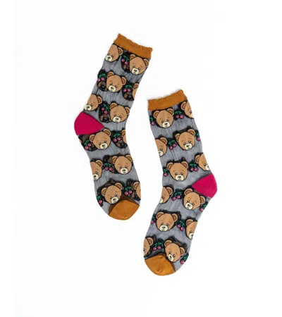 SOCK CANDY WOMEN'S TEDDY BEAR RUFFLE SHEER SOCK