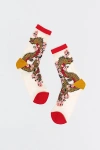 Sock Candy Year Of The Dragon Sheer Sock In Red, Women's At Urban Outfitters In Red