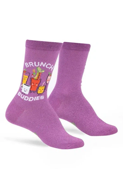 Sock It To Me Brunch Crew Socks In Pink