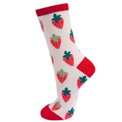 Sock Talk Womens Bamboo Strawberry Ankle Socks Novelty Fruit Socks Red In Multi
