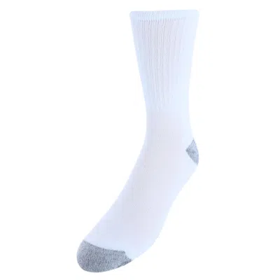 Sock Trends Men's Half Cushion Cotton Crew Socks (pack Of 10) In White