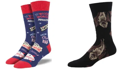 Socksmith Men's Coney Island & Going Batty Socks - Set Of 2 Pair In Multi In Blue