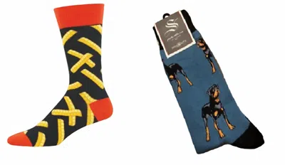 Socksmith Men's Crinkle Cut & Rottweiler Socks - Set Of 2 Pair In Multi