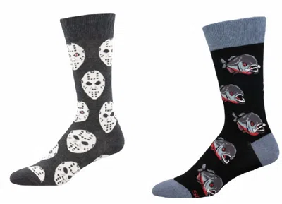 Socksmith Men's Face Off & Piranha Socks - Set Of 2 Pair In Multi